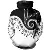 Music Lover – Piano Musical Notes Black White Pullover Hoodie