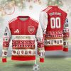 Arsenal FC Custom Name Number White Red Sweater
