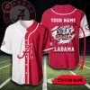 Alabama Crimson Tide Custom Name Red White Baseball Jersey