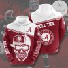 Alabama Crimson Tide Skull Red White Pullover Hoodie