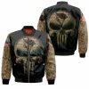 Arizona Cardinals Punisher Skull Camo Bomber Jacket