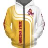 Arizona State Sun Devils Gold White Zip Up Hoodie