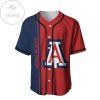 Arizona Wildcats Red Blue Half Style Baseball Jersey
