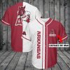 Arkansas Razorbacks Custom Name Red White Baseball Jersey