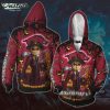 Arkansas Razorbacks Jack Skellington Red Zip Up Hoodie