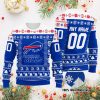 Buffalo Bills Custom Name Number White Blue Ugly Xmas Sweater