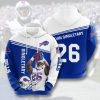 Buffalo Bills Devin Singletary Blue White Pullover Hoodie