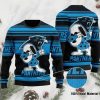 Carolina Panthers Snoopy Ugly Christmas Blue Sweater
