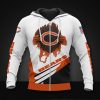 Chicago Bears Cool Graphic In White Orange Zip Up Hoodie