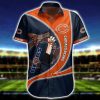 Chicago Bears Orange Curve Dark Navy Hawaiian Shirt