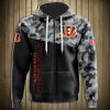 Cincinnati Bengals Black Camo Zip Up Hoodie