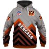 Cincinnati Bengals Grey Orange Pullover Hoodie