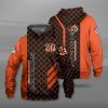 Cincinnati Bengals Orange Black Pullover Hoodie V9