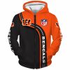 Cincinnati Bengals Orange Black Zip Up Hoodie V5