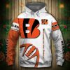 Cincinnati Bengals White Orange Pullover Hoodie V2