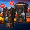 Cleveland Browns Custom Name Number Skull Baseball Jersey