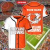 Cleveland Browns Custom Name Orange White Baseball Jersey