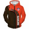 Cleveland Browns Orange Zip Up Hoodie V5