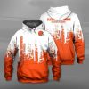 Cleveland Browns White Orange Pullover Hoodie V11