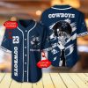 Dallas Cowboys Custom Name Number Dark Blue Baseball Jersey