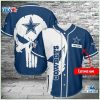 Dallas Cowboys Custom Name White Blue Blue Baseball Jersey