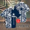 Dallas Cowboys Custom Name White Flower Blue Hawaiian Shirt