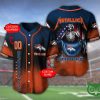 Denver Broncos Custom Name Number Skull Baseball Jersey V2