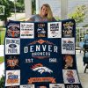 Denver Broncos Navy Blue White Est 1960 Quilt Blanket