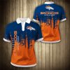 Denver Broncos Orange Navy Blue Polo Shirt V4