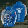 Detroit Lions Barry Sanders Honolulu Blue Silver Pullover Hoodie