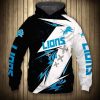 Detroit Lions Black White Thunder Pullover Hoodie