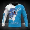 Detroit Lions Blue White Pullover Hoodie V2