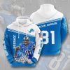 Detroit Lions Calvin Johnson Honolulu Blue White Pullover Hoodie