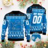 Detroit Lions Custom Name Number Ugly Christmas Sweater V2