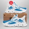 Detroit Lions Custom Name White Blue Max Soul Shoes