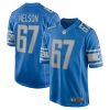 Detroit Lions Matt Nelson Nike Blue NFL Game Jersey