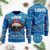 Detroit Lions Skull Blue Sweater
