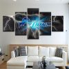 Detroit Lions Thunder 5 Panel Canvas