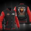 Green Bay Packers Black Red Harley Davidson Baseball Jacket