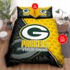 Green Bay Packers Custom Name Green Yellow Bedding Set