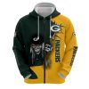 Green Bay Packers Iron Maiden Green Yellow Zip Up Hoodie