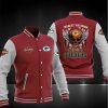 Green Bay Packers Red Grey Harley Davidson Baseball Jacket