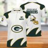 Green Bay Packers White Green Fire Helmet Polo Shirt