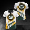 Green Bay Packers White Yellow Logo Polo Shirt