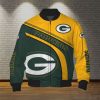 Green Bay Packers Yellow Green Big Logo Version Bomber Jacket