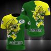 Green Bay Packers Yellow Green Cartoon Bring Chesse T-Shirt