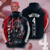 Houston Texans Deshaun Watson Deep Steel Blue Battle Red Stripes Pullover Hoodie