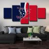 Houston Texans Red Blue 5 Panel Canvas