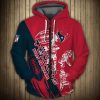 Houston Texans Red Blue Zip Up Hoodie V6
