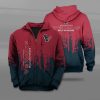 Houston Texans Red Blue Zip Up Hoodie V7
